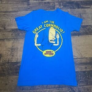Beavis‎ and Butt Head Great Cornholio Graphic T Shirt Mens Size M Blue Cotton